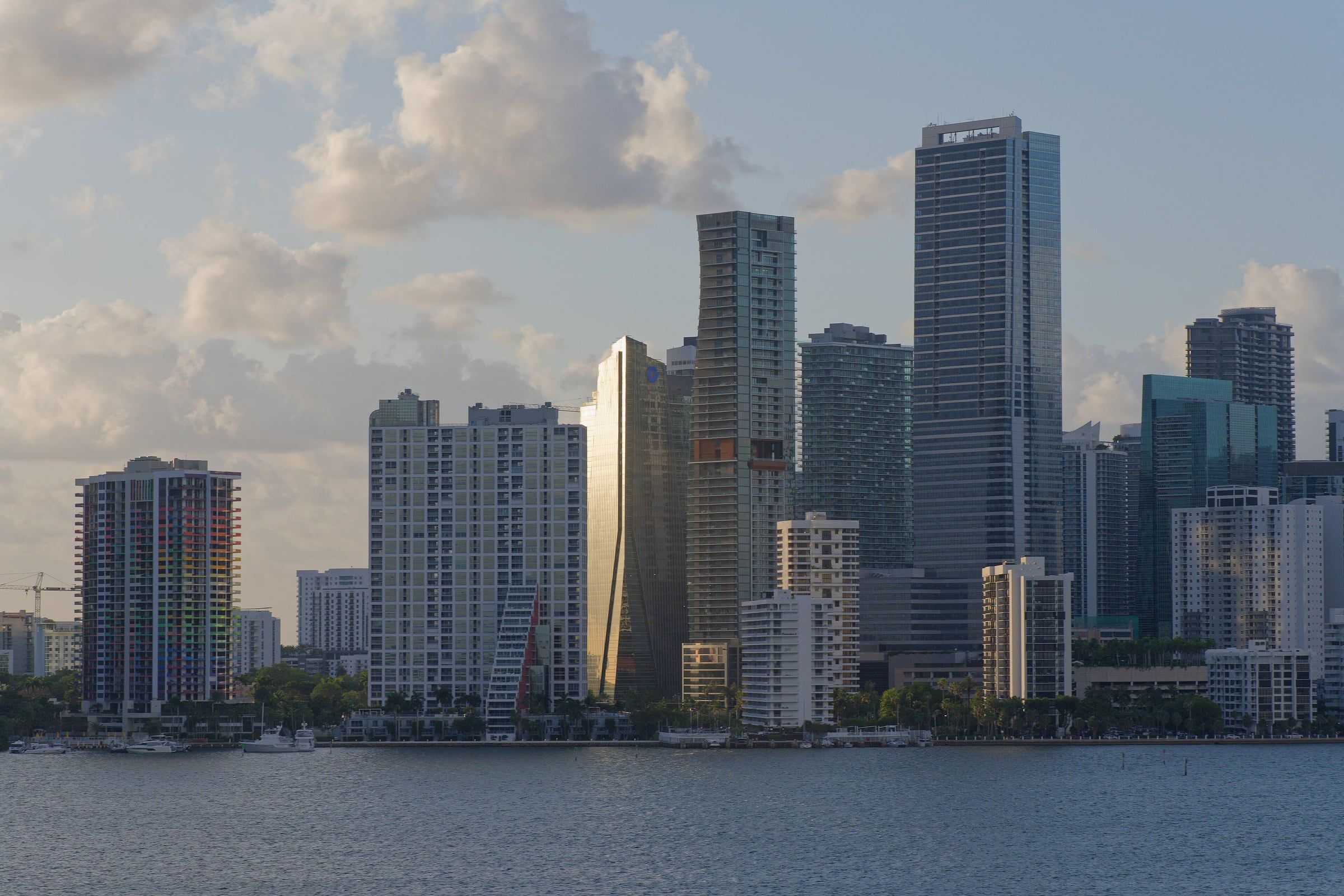 Brickell and Downtown Miami skyline across Biscayne Bay