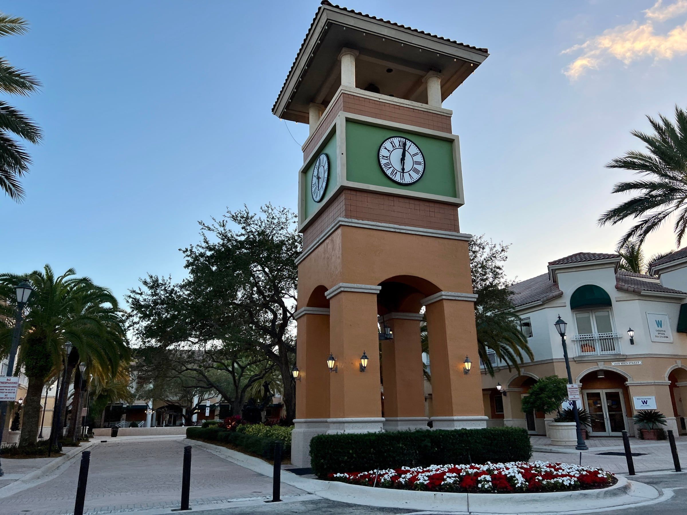 Clock tower at Weston Town Center